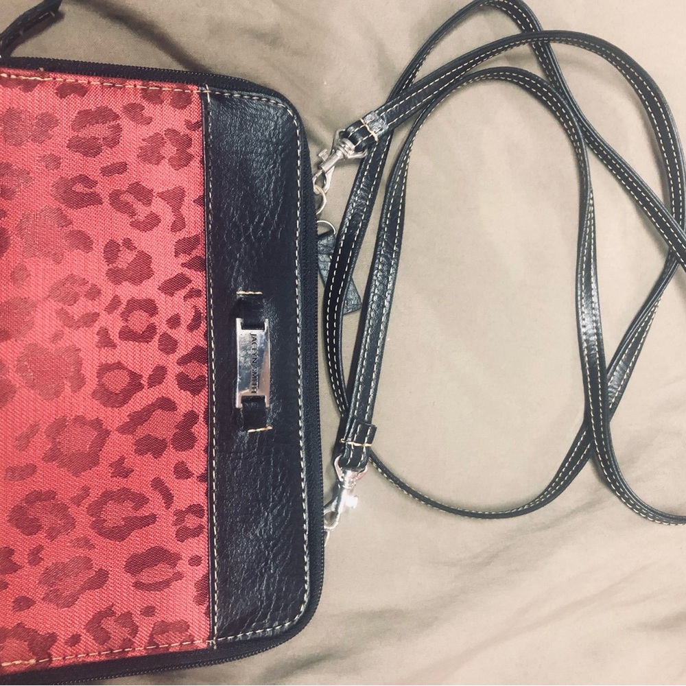 aclyn Smith crossbody bag red leopard